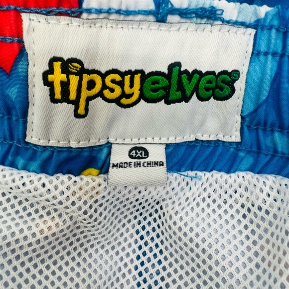 TIPSY ELVES Retro Patriotic Pops Stretch Swim Trunks Shorts 4XL NWT Big & Tall - Picture 9 of 11